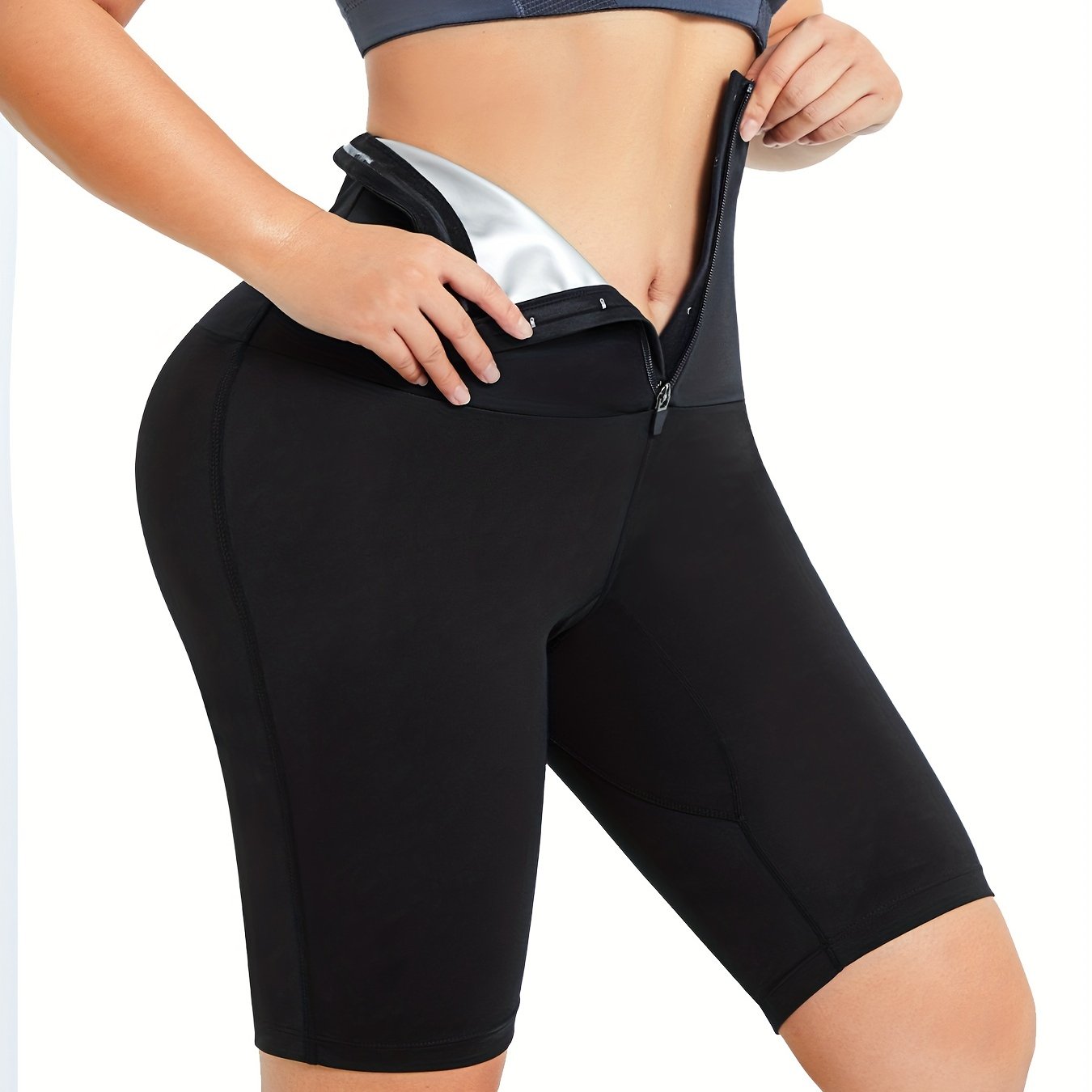 High Waist Shaping Shorts Tummy Control Compression Zipper Shorts