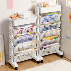 Floor Standing Book Shelf Storage Rack with Pen Holder