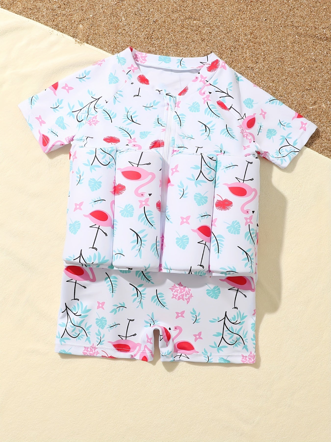 Float Swimsuit Short Sleeve One Piece Toddler's Swimwear