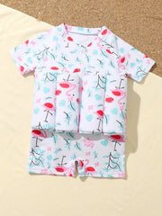 Float Swimsuit Short Sleeve One Piece Toddler's Swimwear