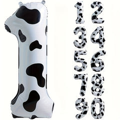 Cow Print Balloon Birthday Decoration Supplies Cowgirl Theme Number Balloon