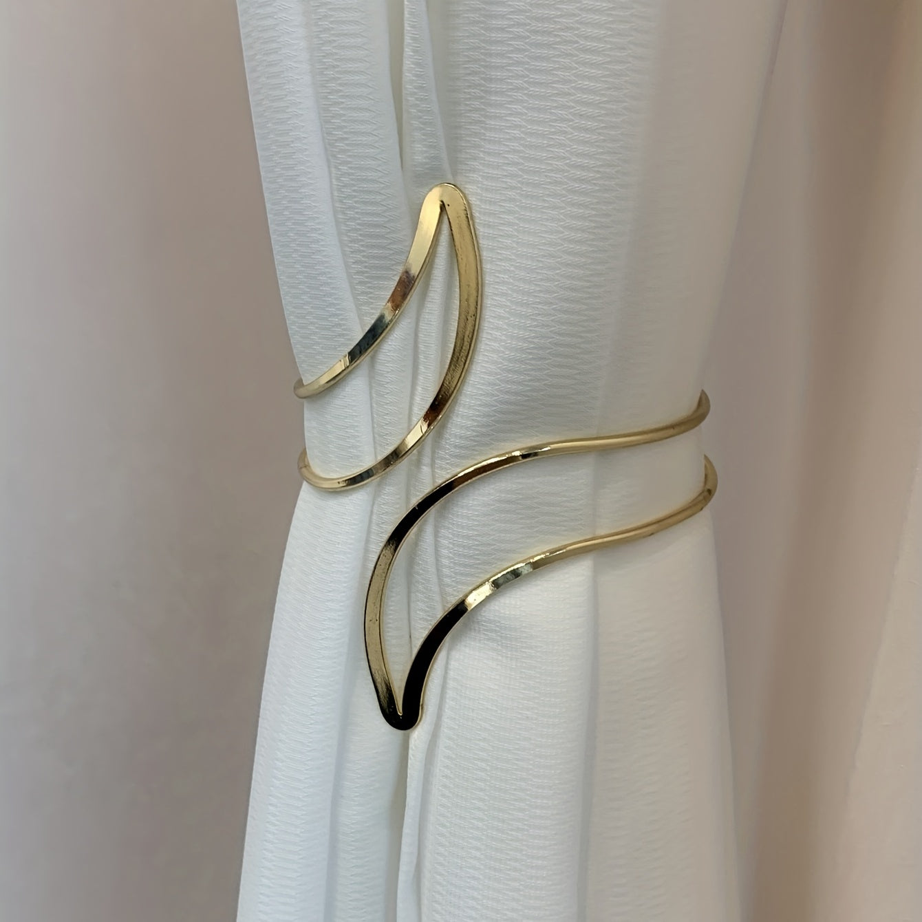 1pc Geometric Pattern Golden Curtain Tieback
