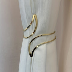 1pc Geometric Pattern Golden Curtain Tieback
