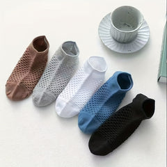 5 Pairs Men's Hollow Out Mesh Low Cut Socks