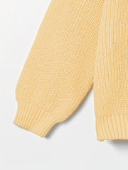Casual Sweater Women Solid Knit Cut Out Back V Neck Long Sleeve Pullov