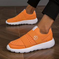 Women's Strap Decor Sneakers Casual Slip On Knit Mesh Shoes