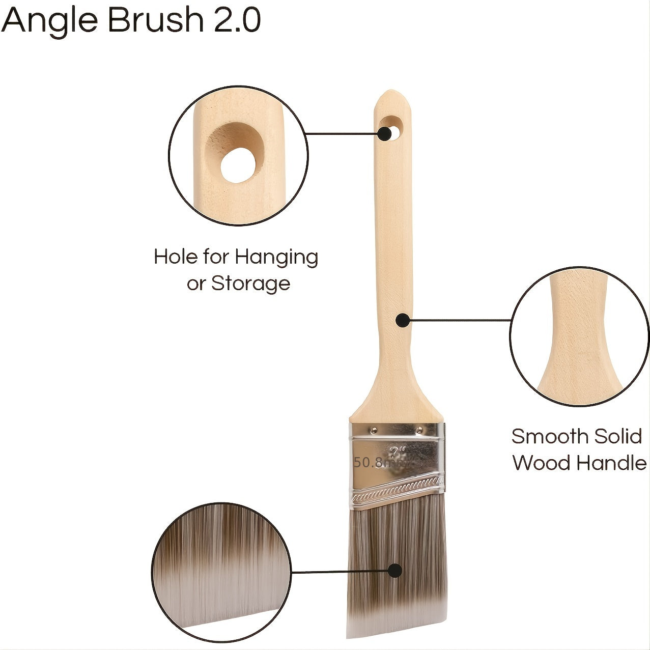 3pcs 2inch Paint Brushes 3Ea Paint Brush Set