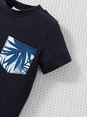 2pcs Baby Boys Resort Outfit Print T shirt & Shorts Set