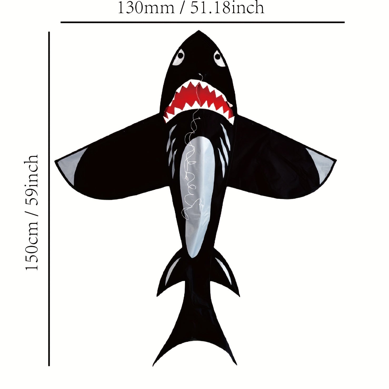 Shark Kite Easy To Fly for Beach Park and Yard