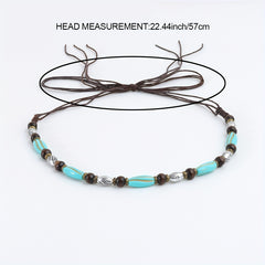 Retro Literary Style DIY Rope With Hat Circle Wooden Beads String Rope Ornament