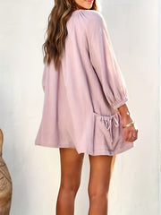 Button Front V Neck Romper Jumpsuit 3/4 Sleeve Casual Summer Women's Cloth