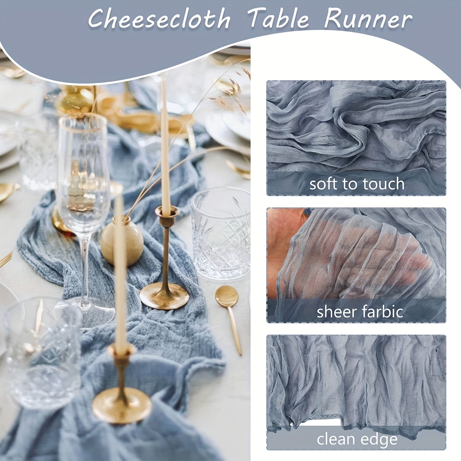 Polyester Table Runner Balinese Pleated Solid Table Cover