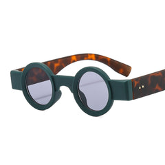 Round Frame Vintage Sunglasses Gradient Y2K Travel Shades