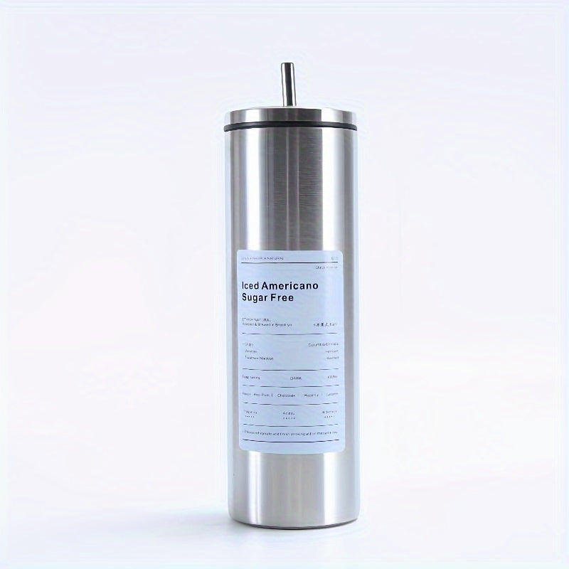 304 Stainless Steel Straw Coffee Cup Double Layer Vacuum Insulation