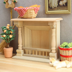 1:12 Scale Mini Wooden Fireplace Model DIY Dollhouse Furniture Decor