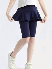 Girls Bike Shorts With Mini Skirt Dance Shorts