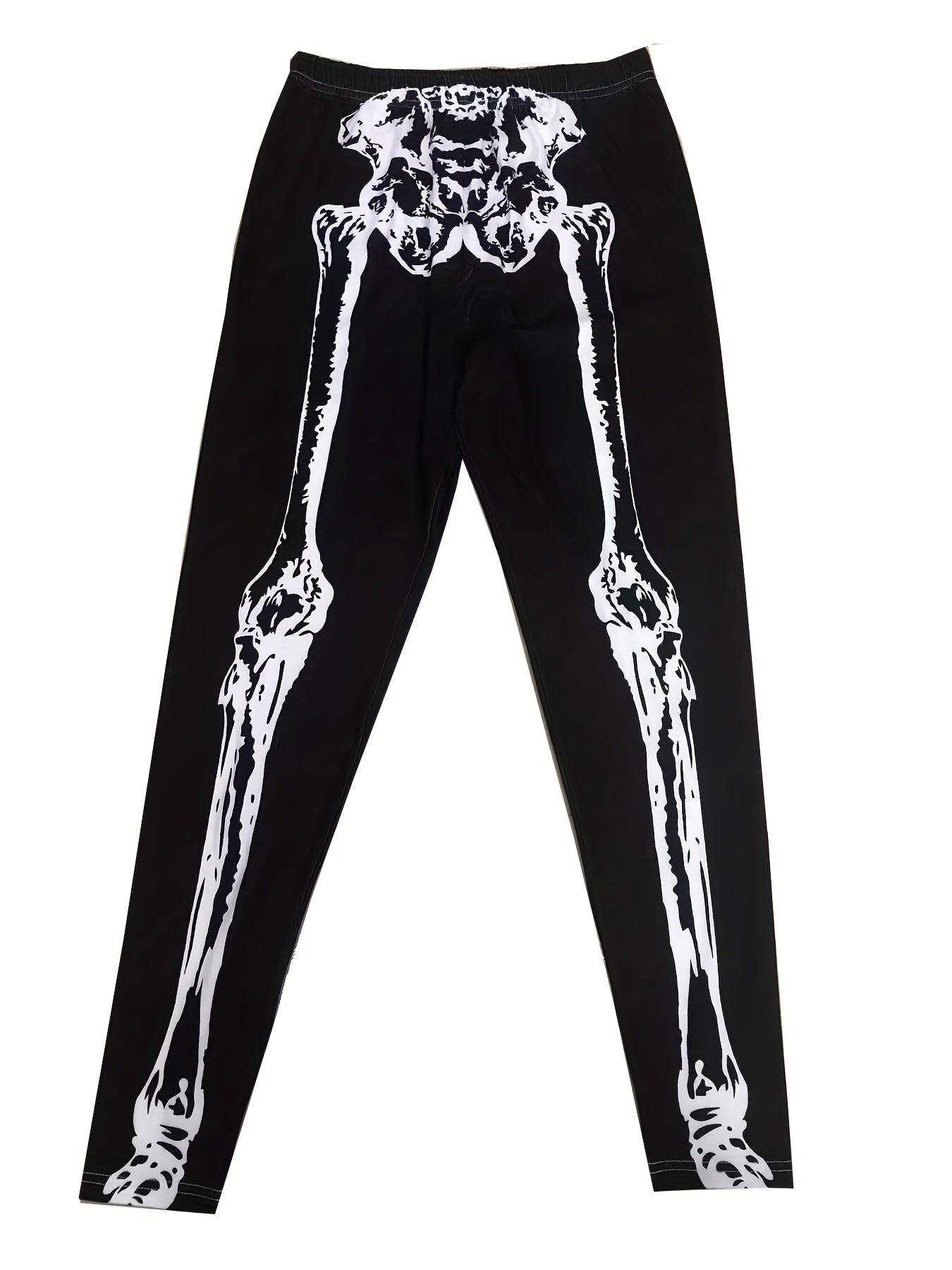 Skull Print Skinny Leggings High Waist Stretchy Leggings