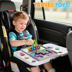 42pcs Mini Magnetic Tiles Toy Set in Iron Box, Portable & Easy to Carry