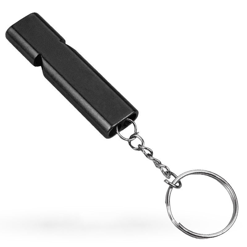 Aluminum Double Frequency Emergency Whistle with Keychain
