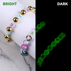 100pcs Glow Acrylic Letter Beads A-Z for DIY Bracelet Making