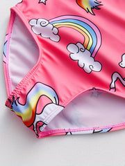 Girls Unicorn Print One Piece Tankini Swimsuit