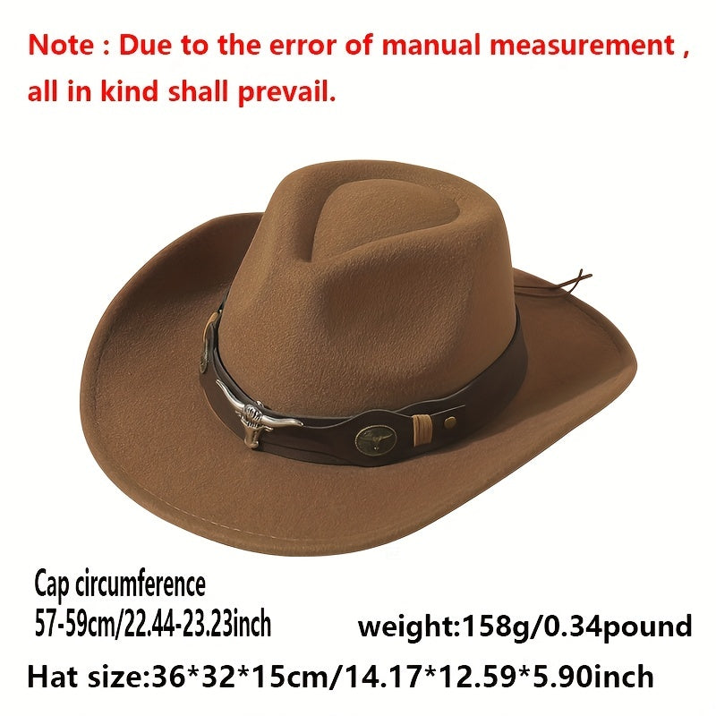 Vintage Western Bull Head Fedora Cap