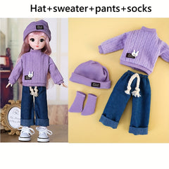 12 Inch Doll Sweater Top Pants Hat Socks Set