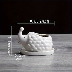 Cute Animal Ceramic Flower Pot - Hedgehog Rabbit Puppy