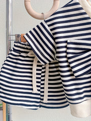 2pcs Toddler Girls Striped T Shirt & Shorts Set Kids Summer Clothes