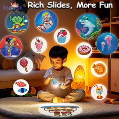 WISEHULEN Kids Projection Flashlight with 32 Educational Patterns