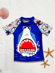 Toddler Boys Shark Graphic Surfing Set Summer Beach Clothes Bathing Suits
