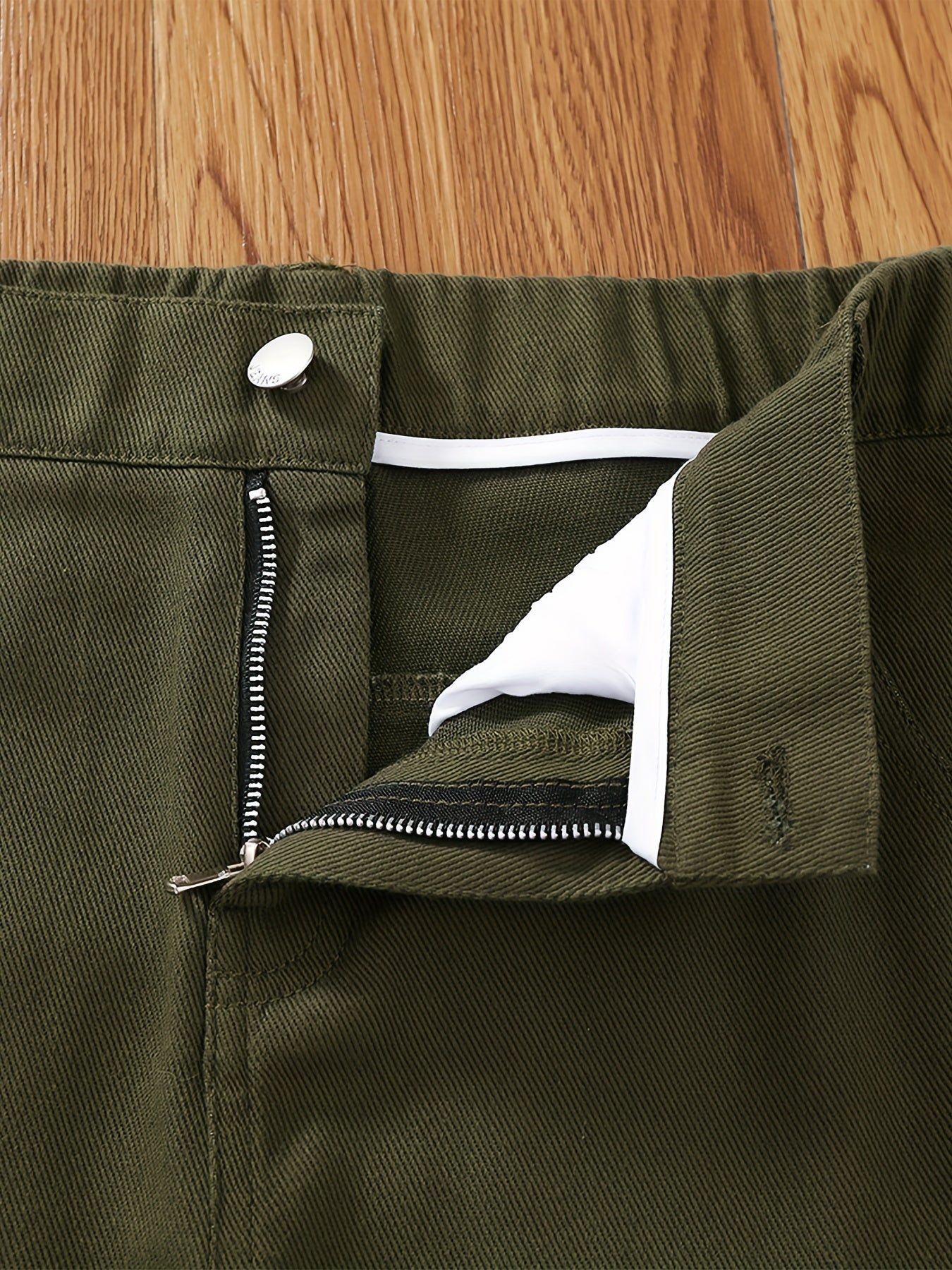 Girls Casual Cotton Cargo Pants Straight Wide Leg Jogger Pants