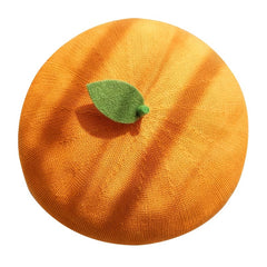 Small Leaf Beret Hat Orange Breathable Beret Gift For Her