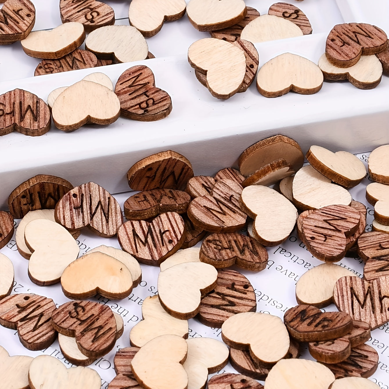 Wooden Love Heart Lettering Wedding Table Decoration 100pcs