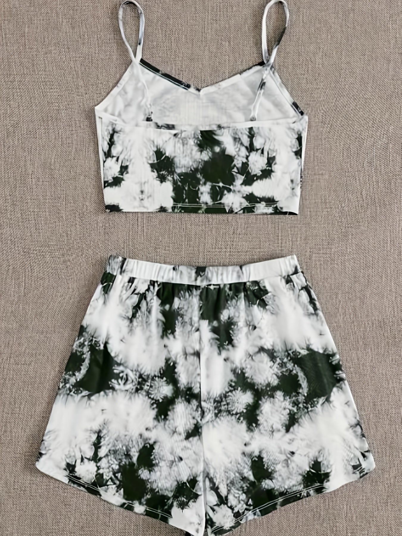 Tie Dye Crop Cami & Tie Shorts Pajama Set