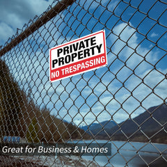 4pcs Private No Trespassing Sign 25 X 17 Rust Aluminum Metal