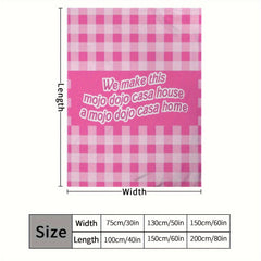 Plaid English Letter Blanket Lightweight Warm Flannel Blanket