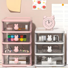 Rabbit Layer Plastic Desktop Storage Drawer Box - Durable Storage Rack