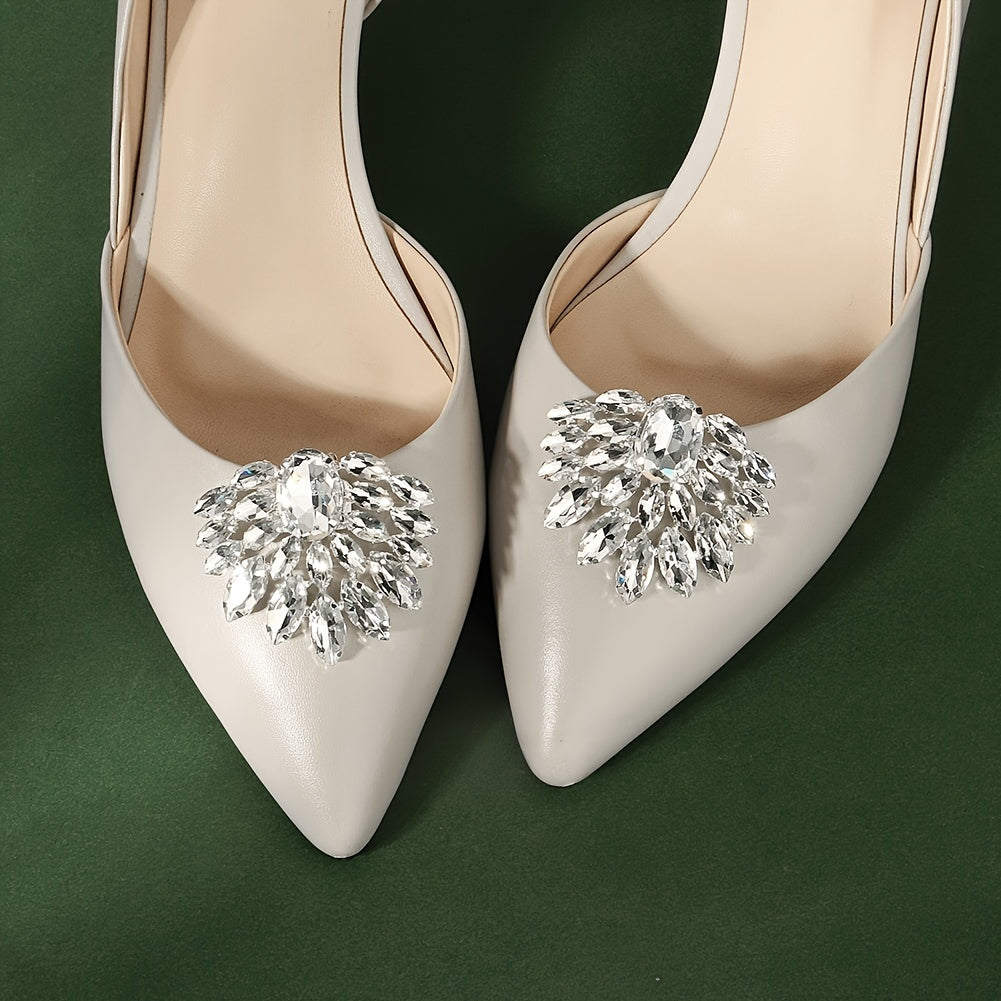 Crystal Shoe Clips Rhinestone Wedding Bridal Shoe Buckles