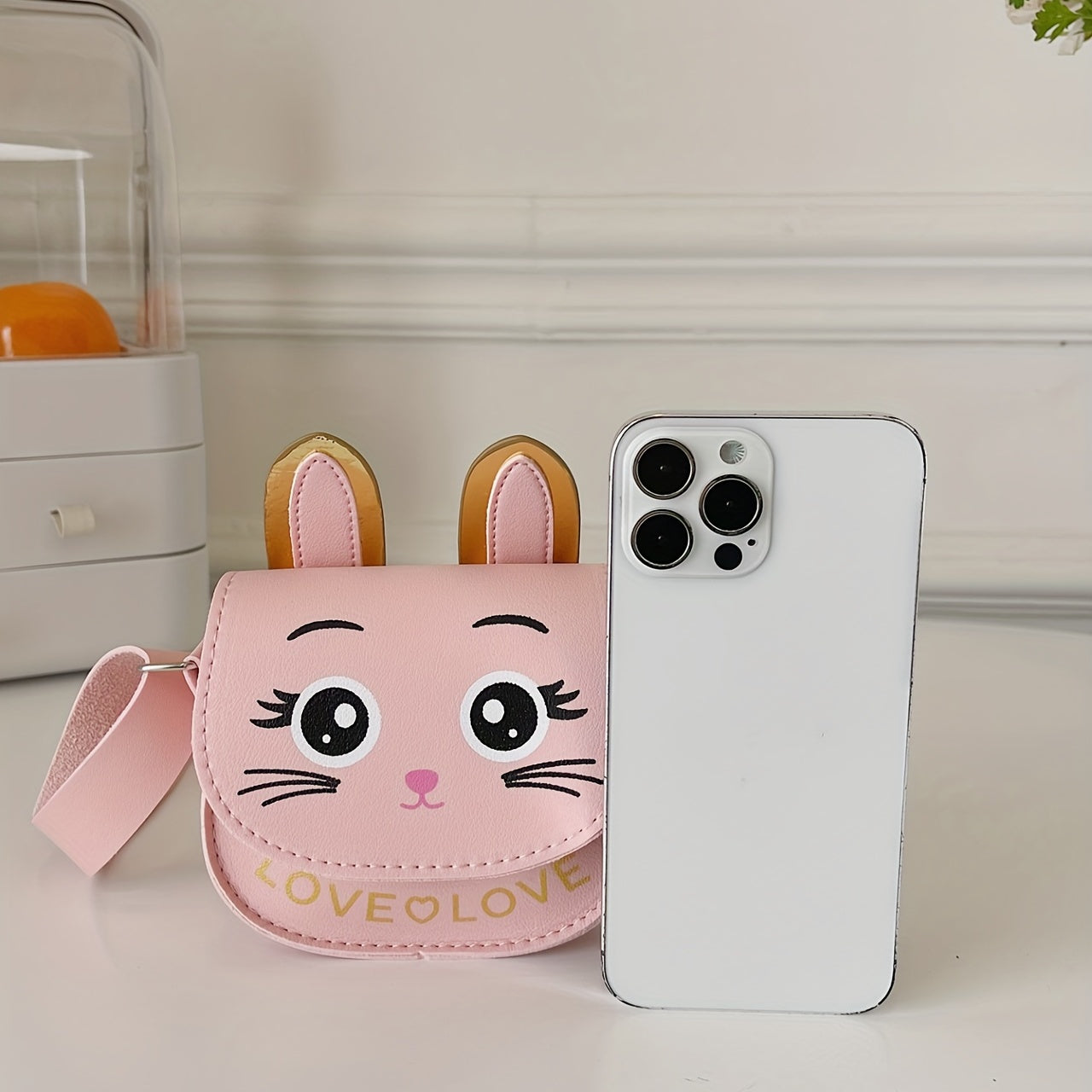 Girls Cat Shoulder Crossbody Bag Coin Purse Rabbit Ears Crossbody Bag