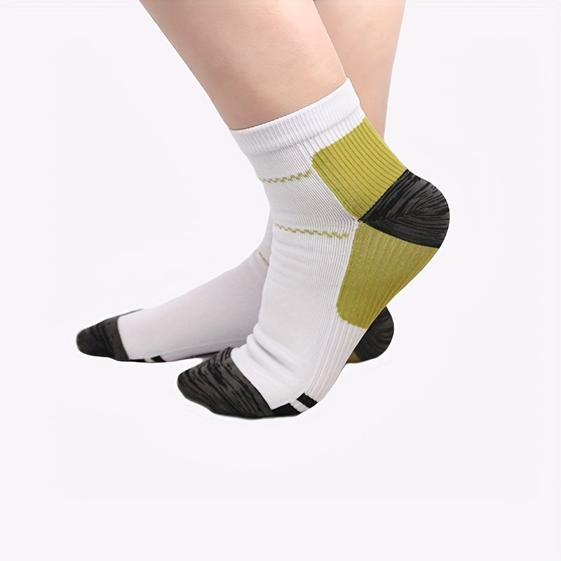Men's Mid Crew Sport Socks Compression Sweat Absorbing Nylon Breathable Socks
