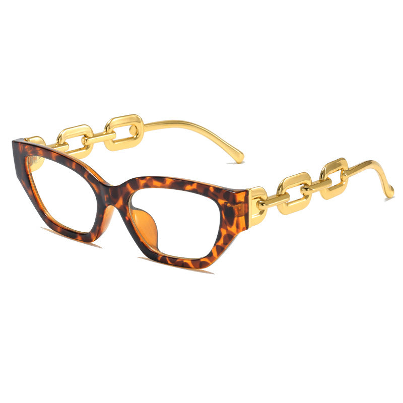 Y2K Vintage Cat Eye Glasses Frame Leopard Clear Lens Eyewear
