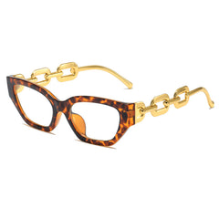 Y2K Vintage Cat Eye Glasses Frame Leopard Clear Lens Eyewear