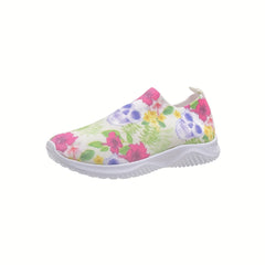 Women's Calavera Pattern Slip-On Low Round Toe Halloween Sneakers