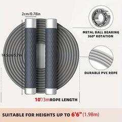 Aluminum Handle Skipping Rope 7mm Heavy Jump Rope 3M 10ft Long