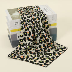 Small Square Scarf Casual Floral Print Headwrap Outdoor Windproof Neck Wrap