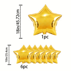 7pcs Star Foil Balloons for Celebrations