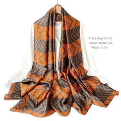 Large Size Warm Silk Scarf Shawl Anti Slip Head Wrap