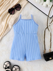 Baby Girls Casual Suspender Onesie For Spring And Summer