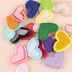 15pcs Heart Shape Iron On Patches - 15 Colors Small Heart Sew On Applique